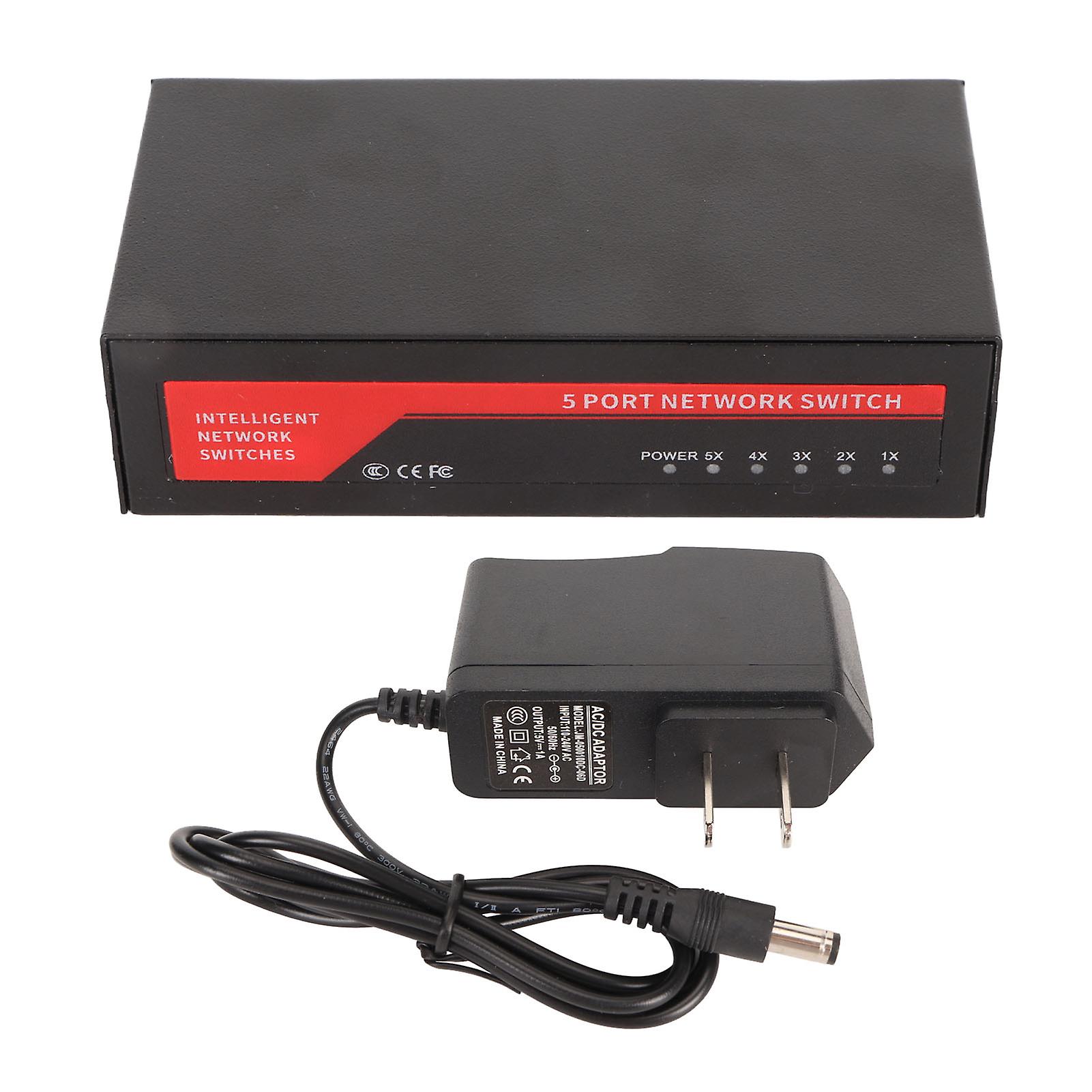 5-Port 100M Ethernet Network Switch - Compact Unmanaged Hub for Seamless Connectivity