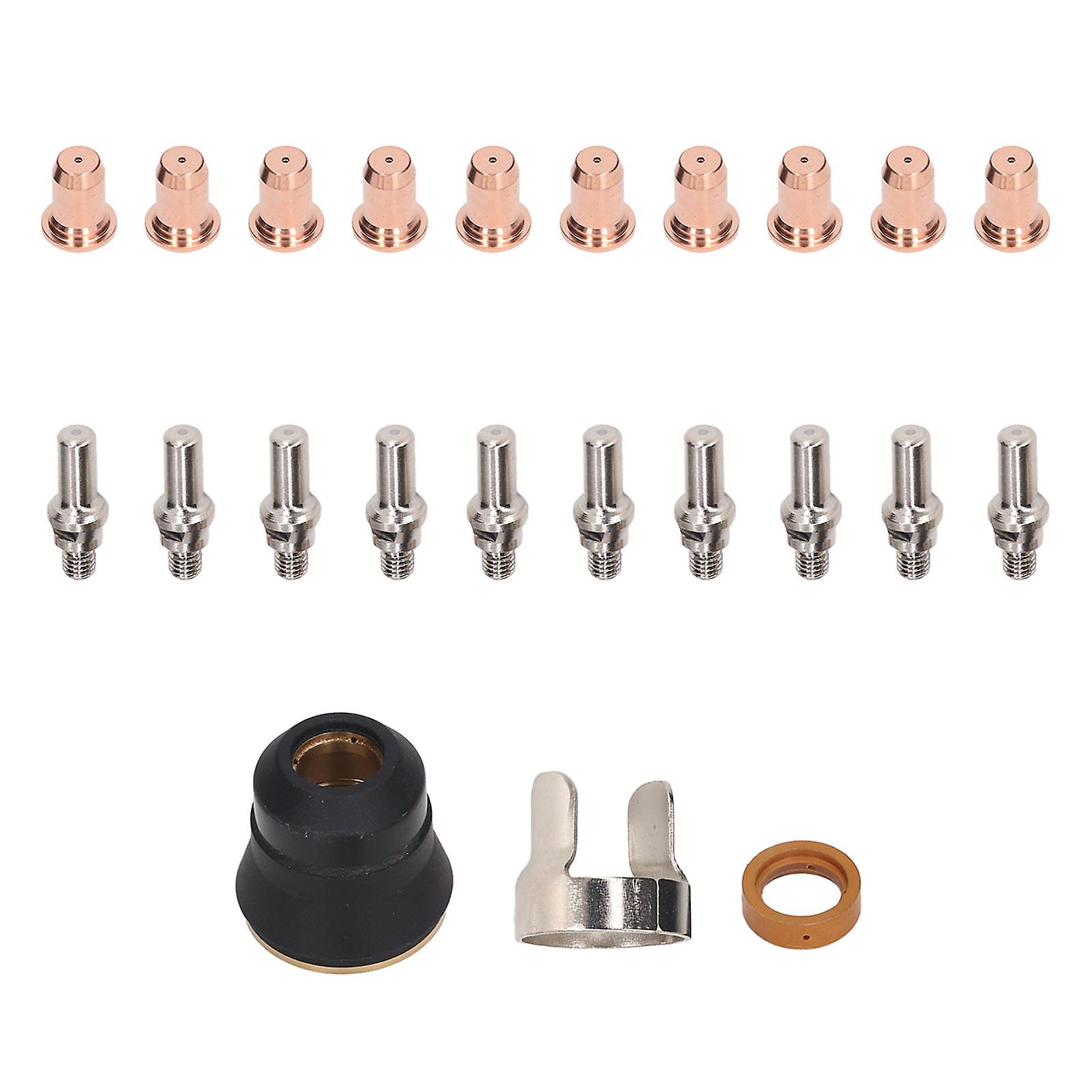 23Pcs Plasma Cutter Torch Accessory Electrode Nozzle Swirl Ring Roller Guide for PT60 
