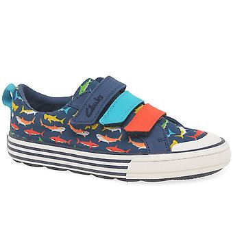 Clarks Foxing Split K Boys Canvas Shoes