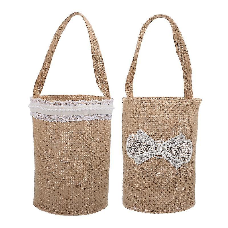 2pcs Flower Girl Basket Rustic