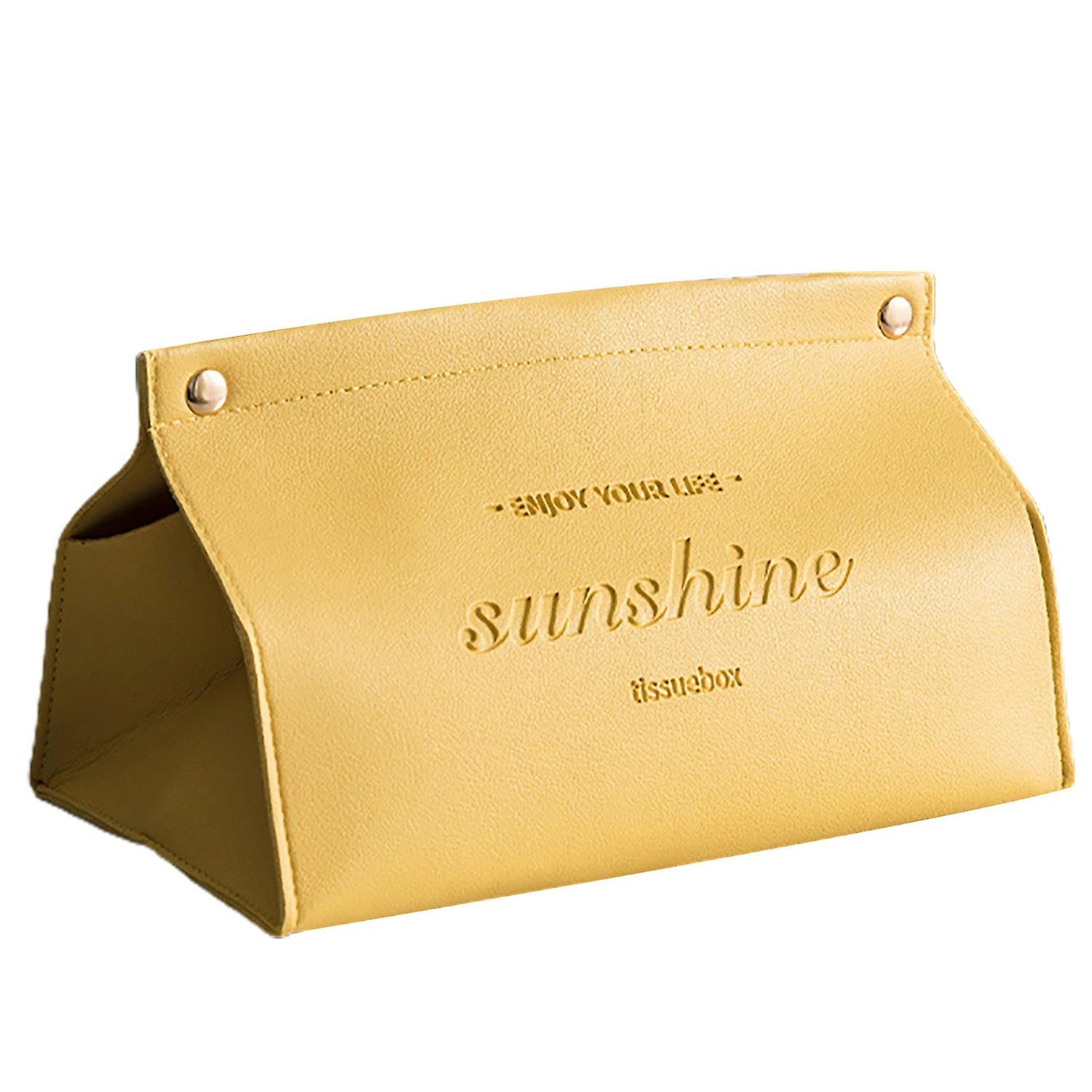 Nordic Style Napkin Case Folding Faux Leather Decorative Fine Tissue Boxes for Home