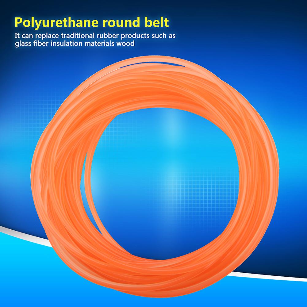 Orange smooth polyurethane round belt for transmission (6 mm x 10 m)