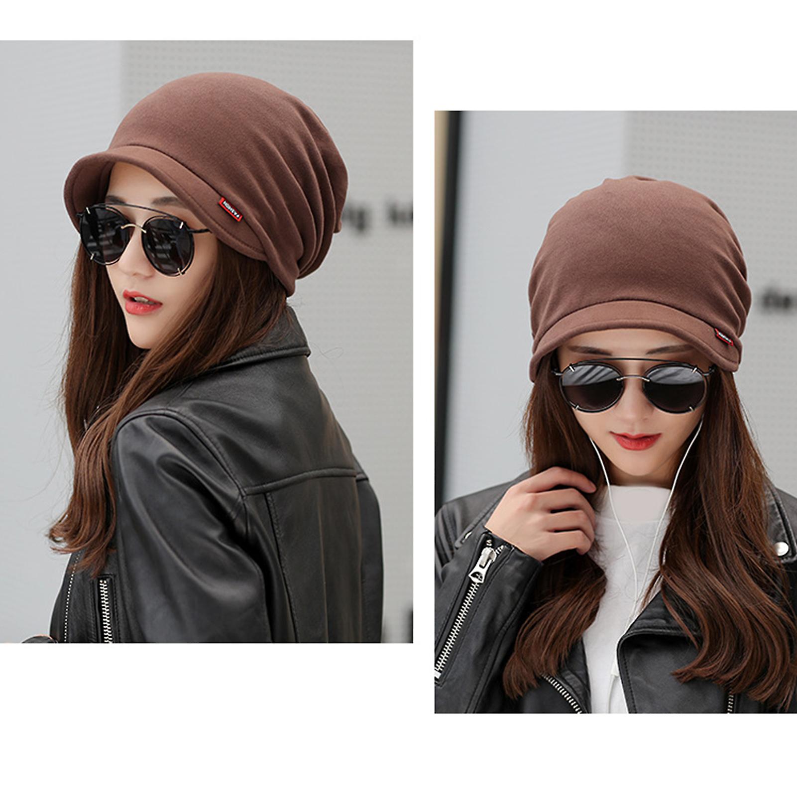 Women's Cotton Hat Thick Warm Windproof Simple Solid Color Beanie Hat