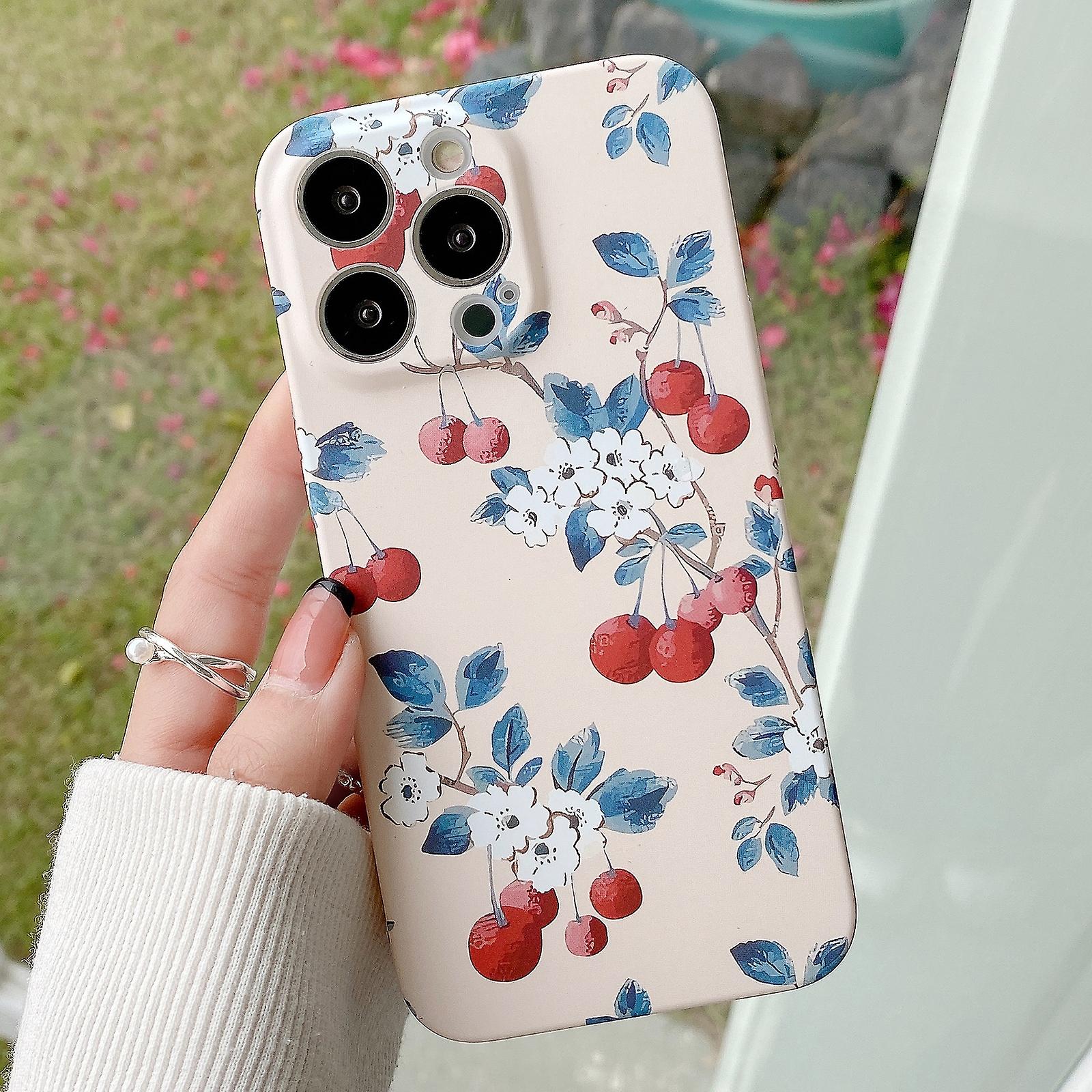 Flower Pattern PC Phone Case For iPhone 14 Pro