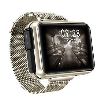 Lemfo T91 Smartwatch Wide Display with Wireless Earpieces - 1.4 Inch Screen - Smartband Fitness Tracker Sport Activity Watch iOS Android Gold