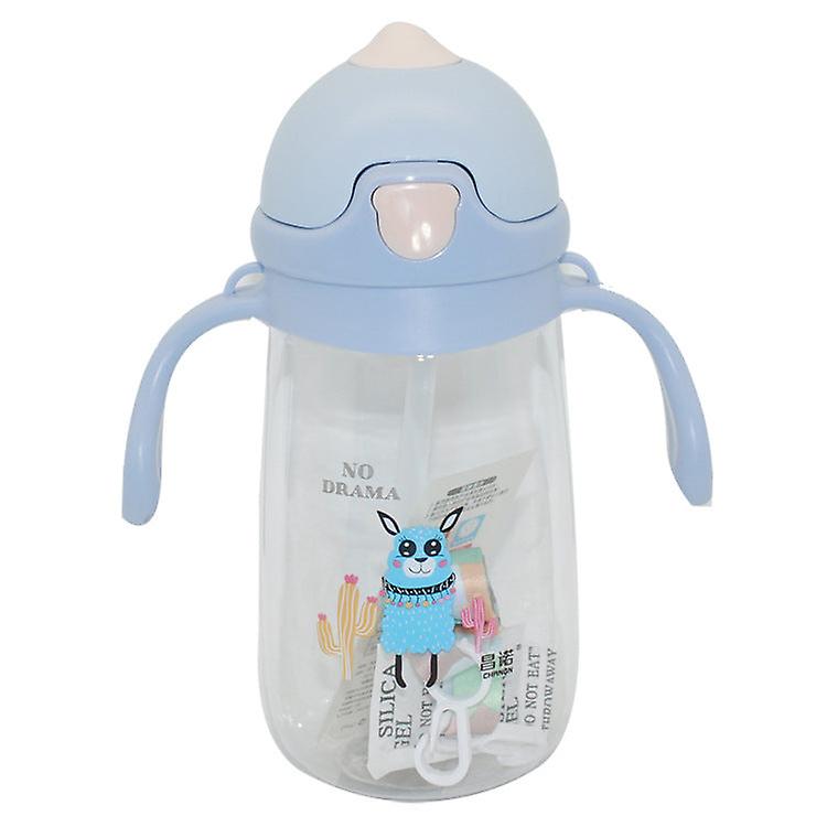 Kids Water Drinking Bottle Cute For Child Straw Strap Handle Plastic Learn To Drink Cartoon