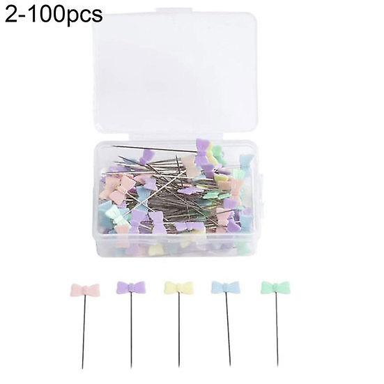 100Pcs/Box Dressmaking Pins Embroidery Patchwork Mixed Color Sewing Needle Tool