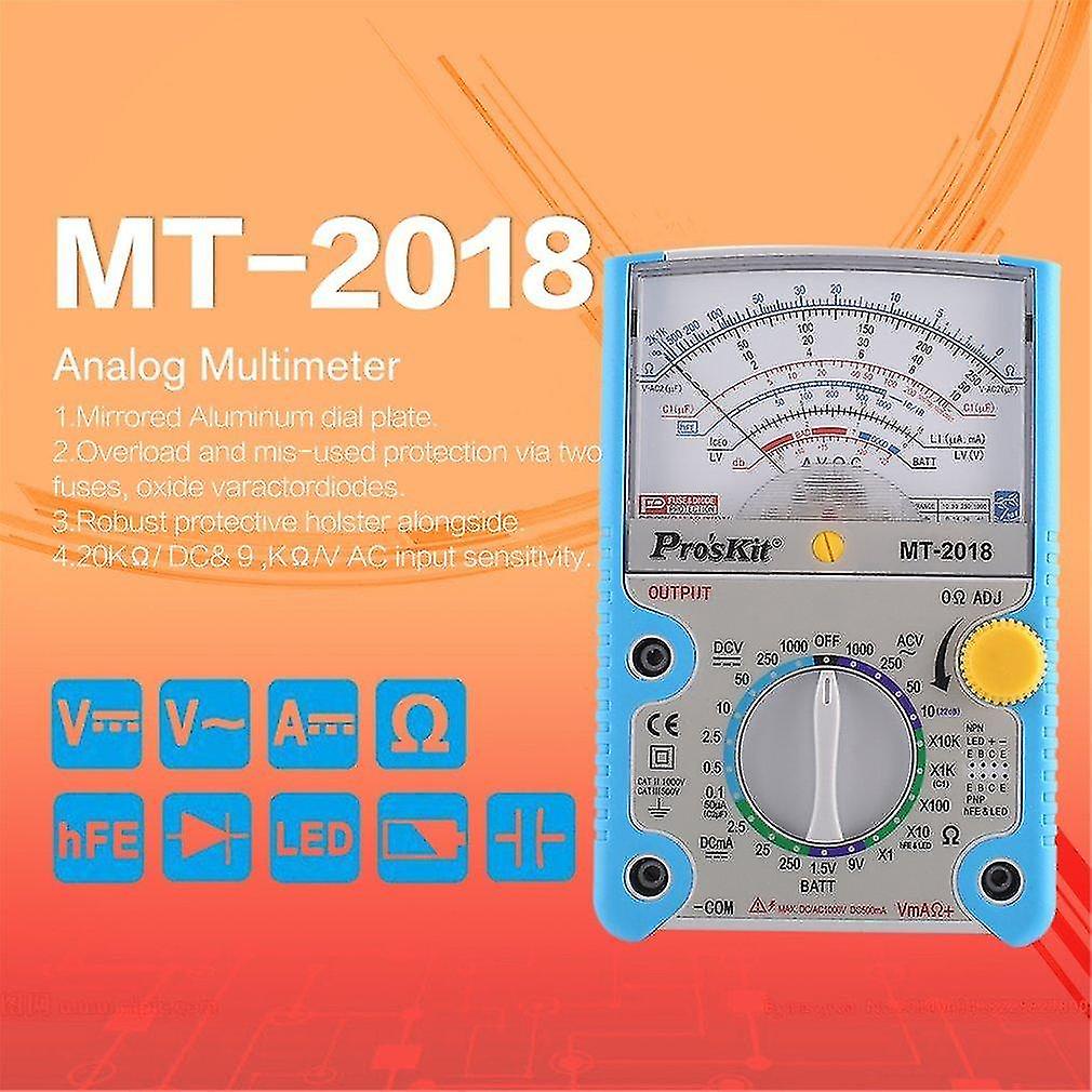 Pros'kit Mt-2017 Mt-2018 Analog Multimeter Safety Standard Ohm Test ...
