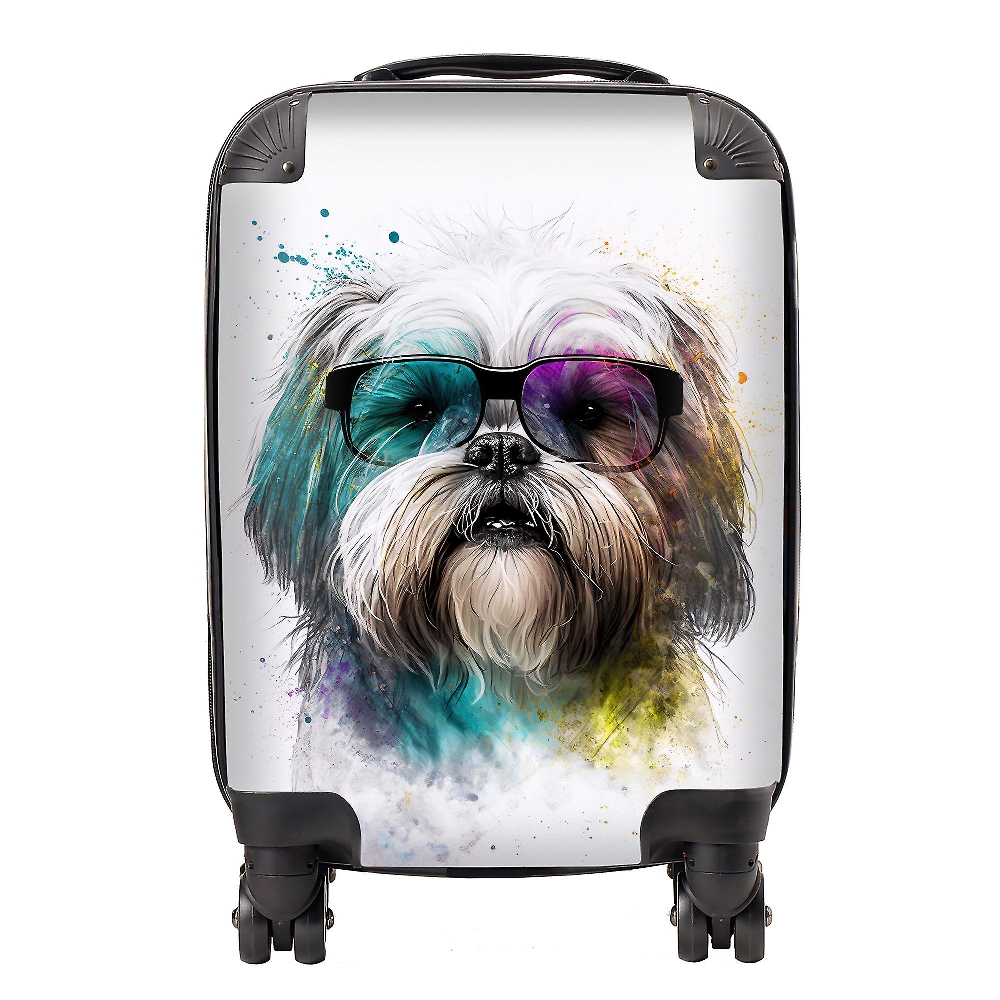 Lhasa Apso Face Glasses Splashart Suitcase