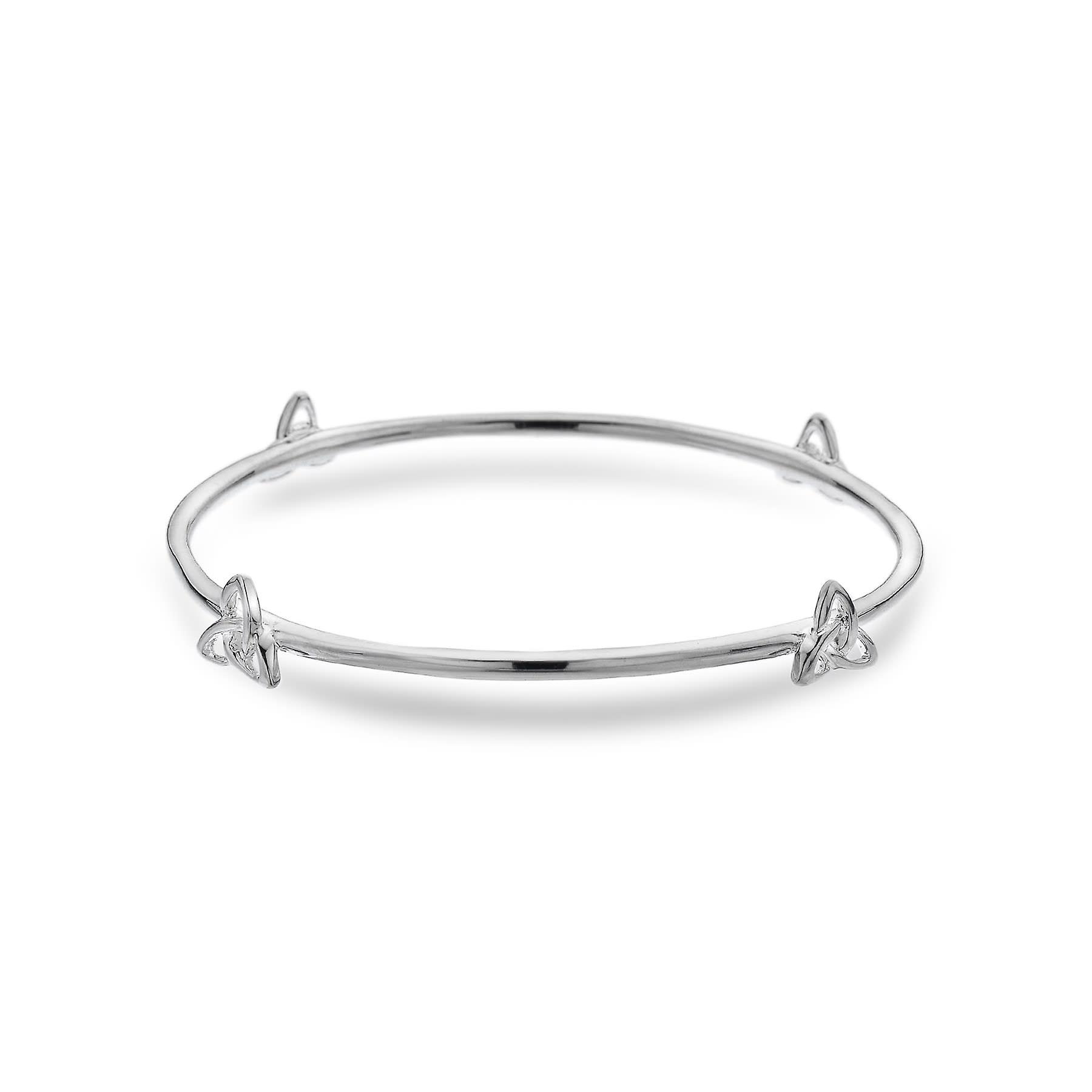 Sterling Silver Bangle - Celtic Trinity Knots x 4