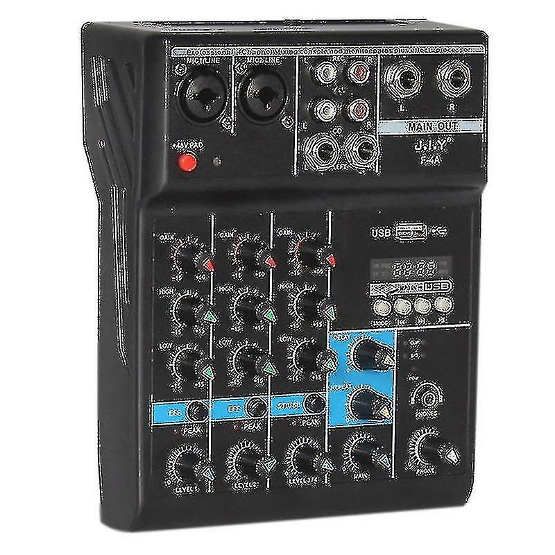 Professional 4 Channel Bluetooth Mixer Audio Mixing Dj Console with Reverb Effect for Home Karaoke U
