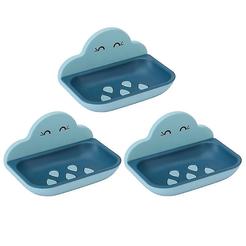3pcs Plastic Soap Draining Dish