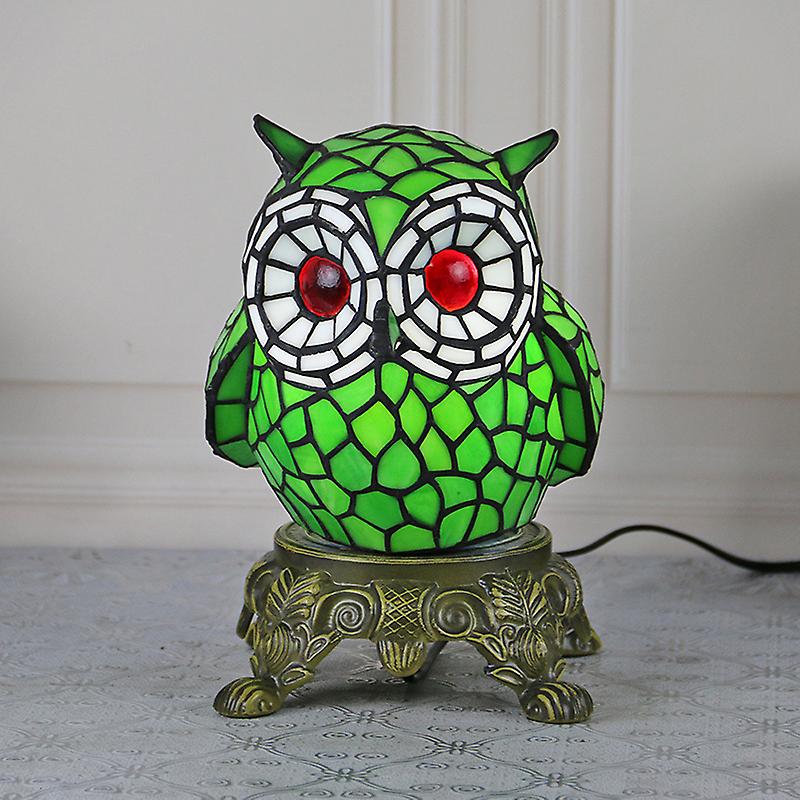 تيفاني زجاج الجدول مصباح أدى الكرتون الإبداعية البومة مكتب ضوء الأزياء ديكور للمنزل الأطفال غرفة نوم السرير