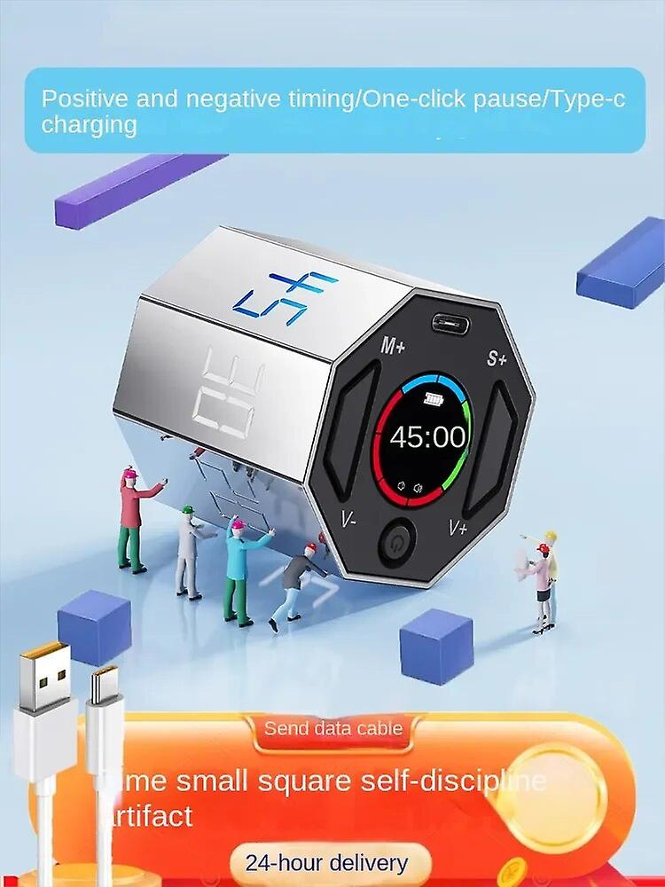 Timer, Flip Timer, Regular Reminder For Children To Study, Special Hourglass Cube, Self-discipline Alarm Clock, Exquisite Gift