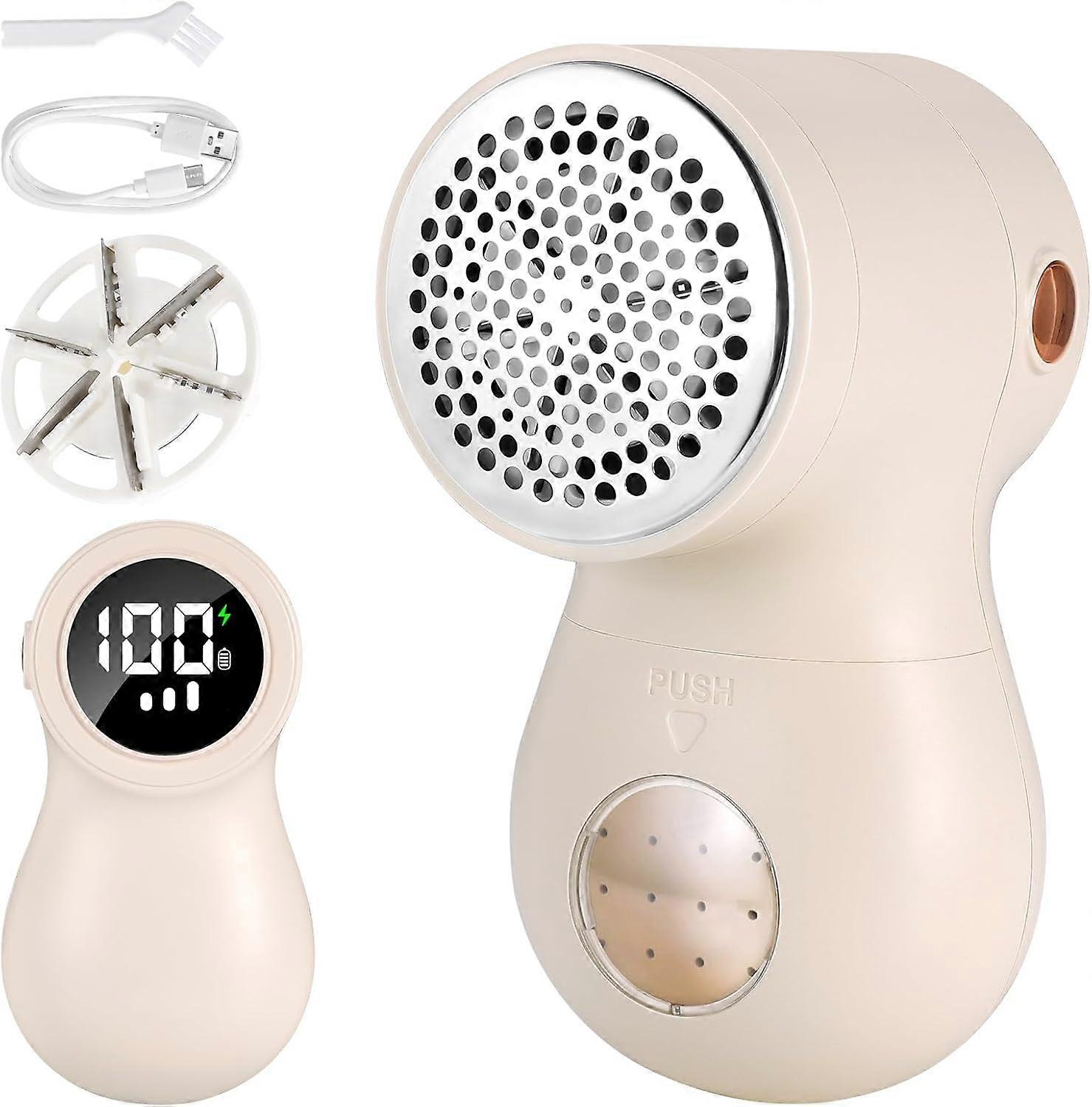 Fabric Shaver Lint Remover for Clothes LED Digital Display, Portable Electric Lint Remover, Powerful Lint Bobble Remover with Extra Blade