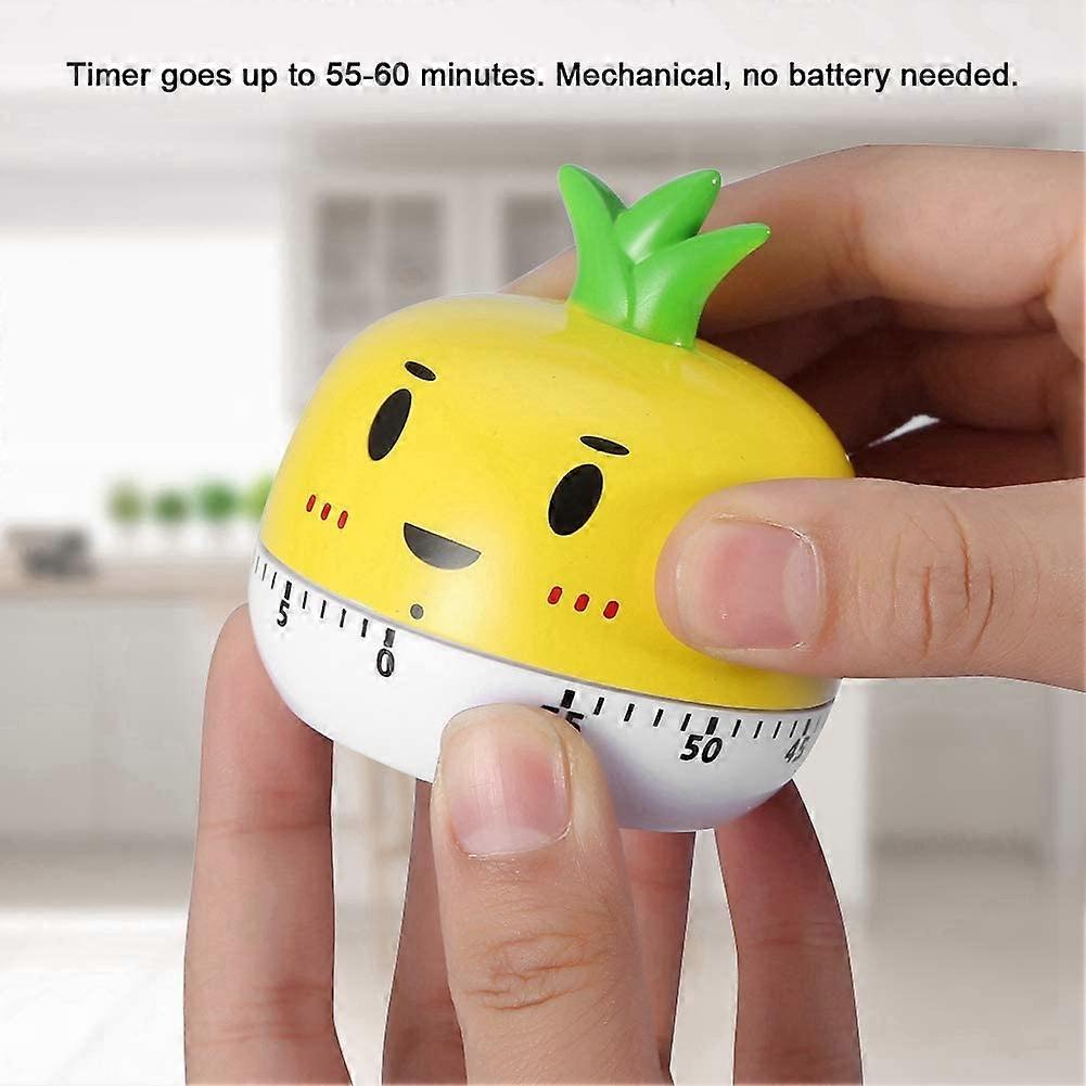 Vegetable Shaped Manual Mechanical Timer Kitchen Timer Battery Free Yellow