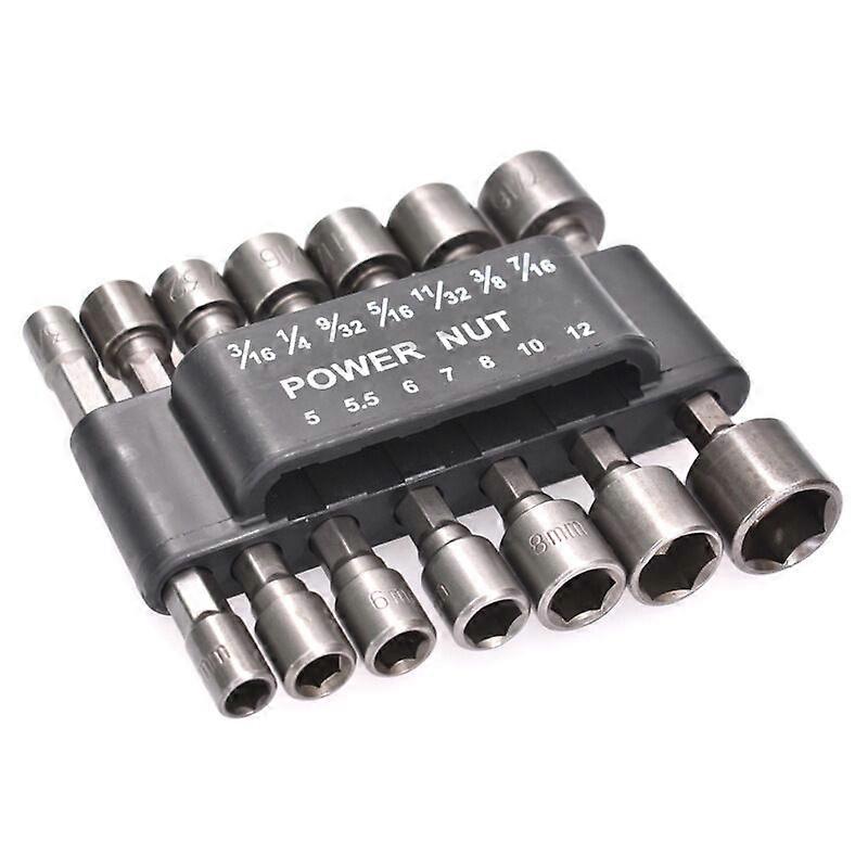 14Pcs Hex Socket Wrench Adapter 5-12mm Socket Wrench Kit 1/4'' Socket Adapter Socket Wrench Socket Adapter Kit for Nuts, Screwdriver Insert, Bit Socke