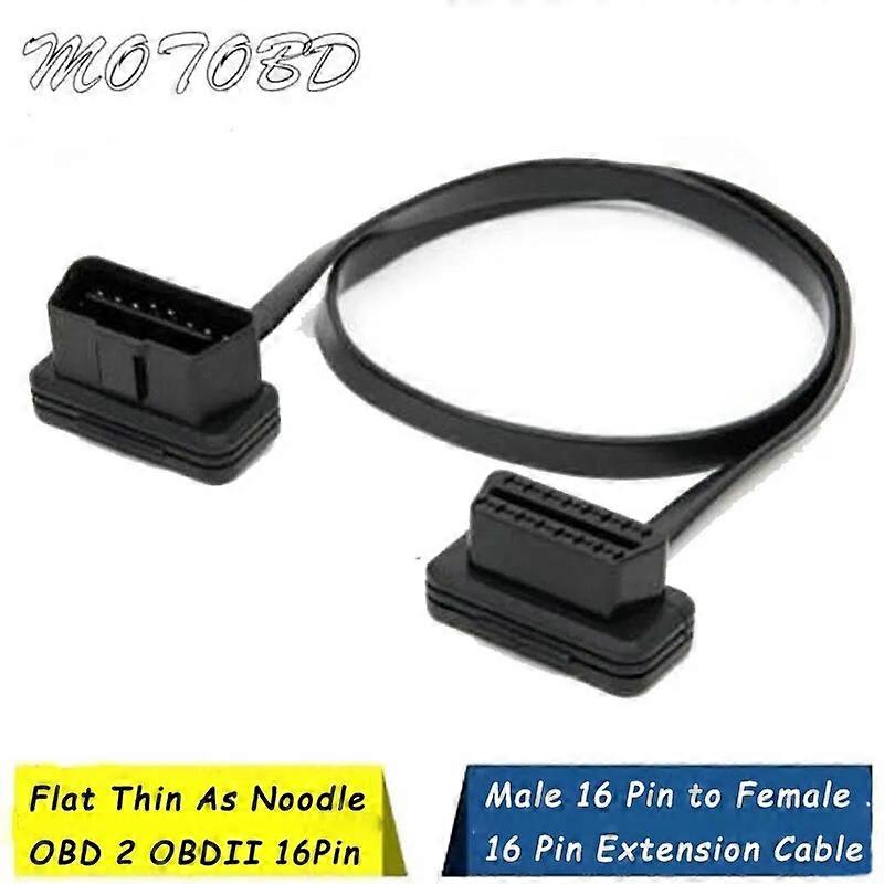 OBD TOOL Flat+Thin As Noodle 150cm OBD 2 OBDII OBD2 16Pin Male to Female ELM327 Diagnostic Extension Cable Connector ST1M324