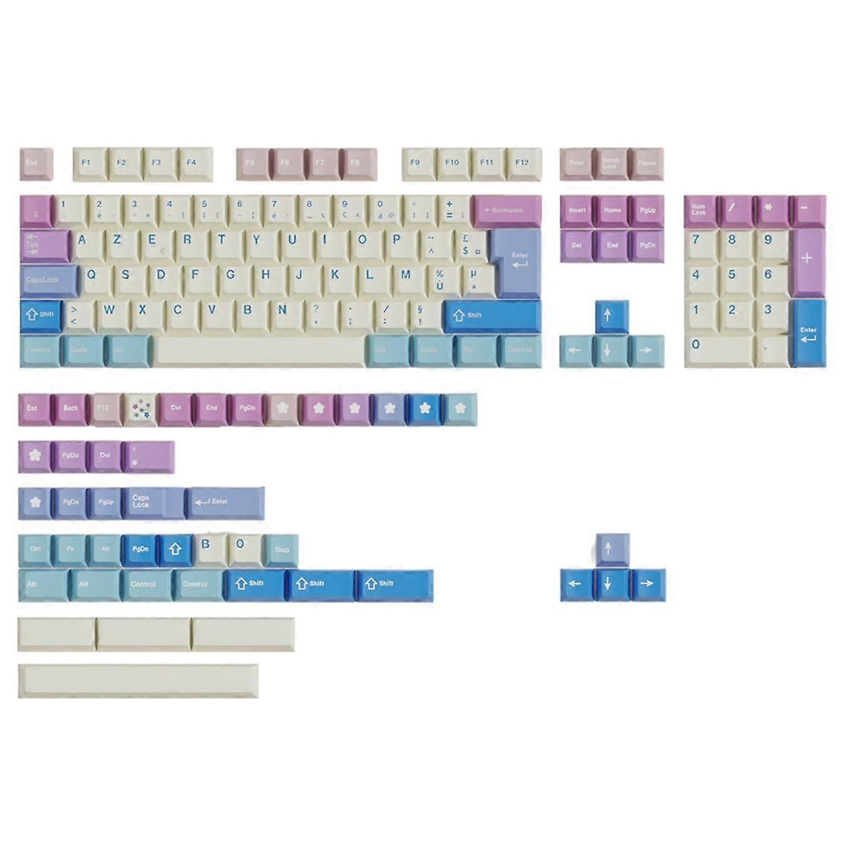 150 Keys Keycaps PBT Material Keyboard Keycaps Cherry Profile Sublimation Keycap for Most Mechanical Keyboards D