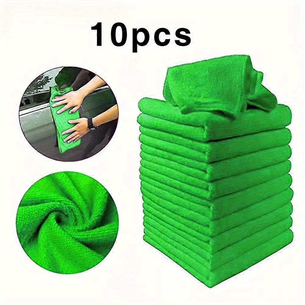 10-Pack Microfiber Cleaning Towels - Super-Soft & Scratch-Free for Car, Motorcycle & Glass - Durable, High Absorbency, Quick-Drying, Perfect for House