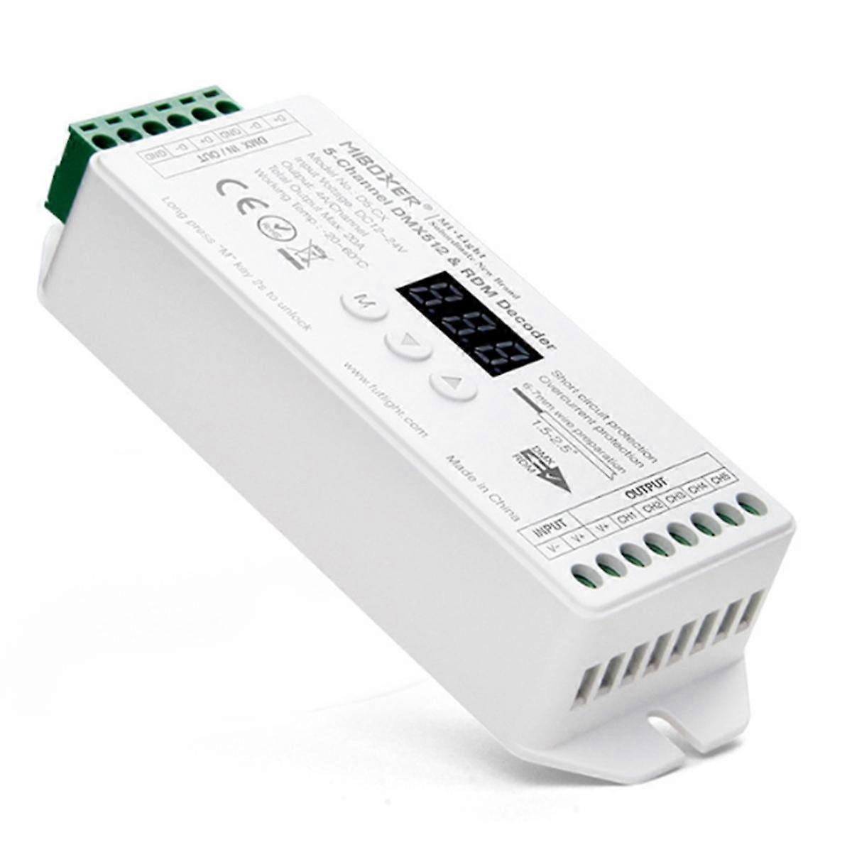 DMX512 Decoder RDM Controller D5 - 5-kanaals decoder voor LED-verlichtingsregeling