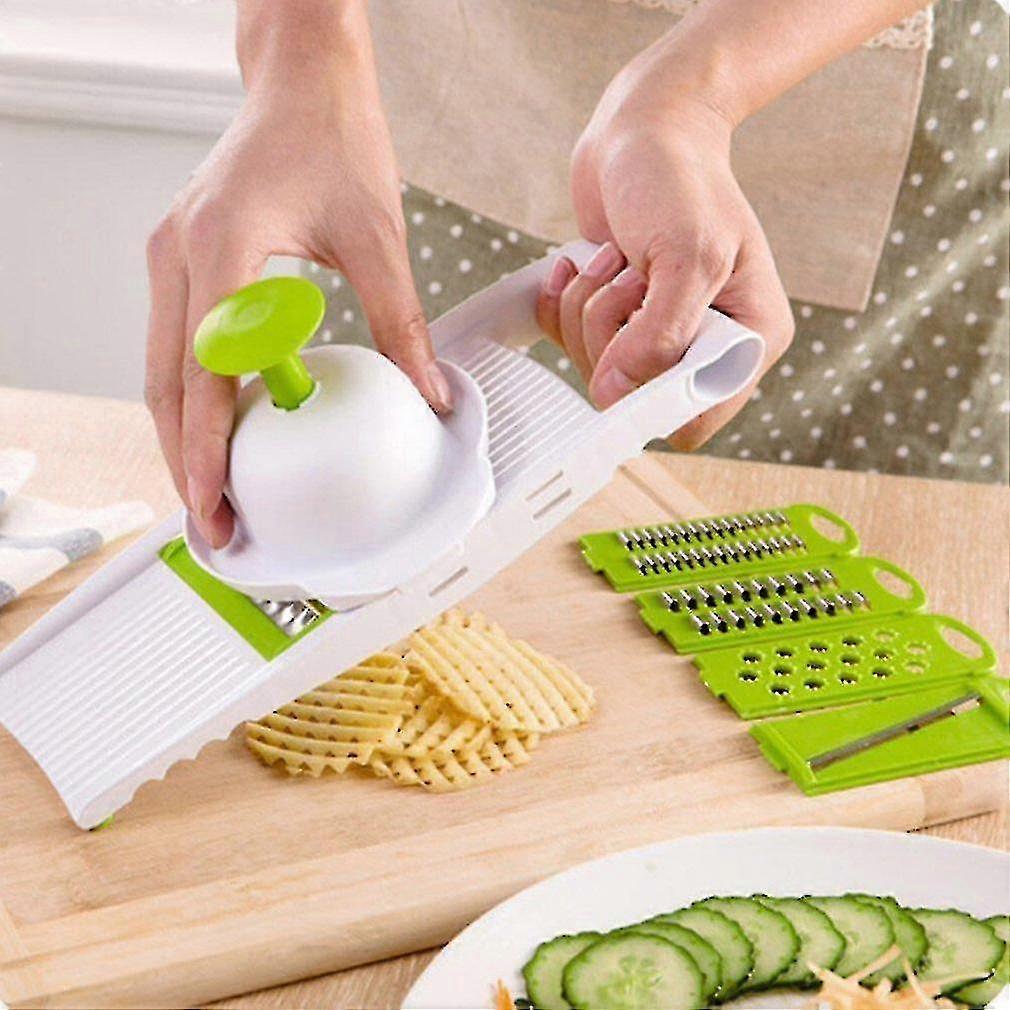 5 In 1 Vegetable Fruit Adjustable Steel Blade Multifunction Abs Slicer Cutter