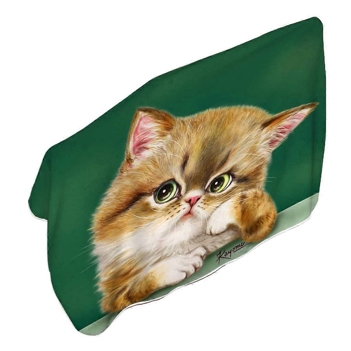 Cute Cats Art the Thinker Kitten Microfiber Beach Towel