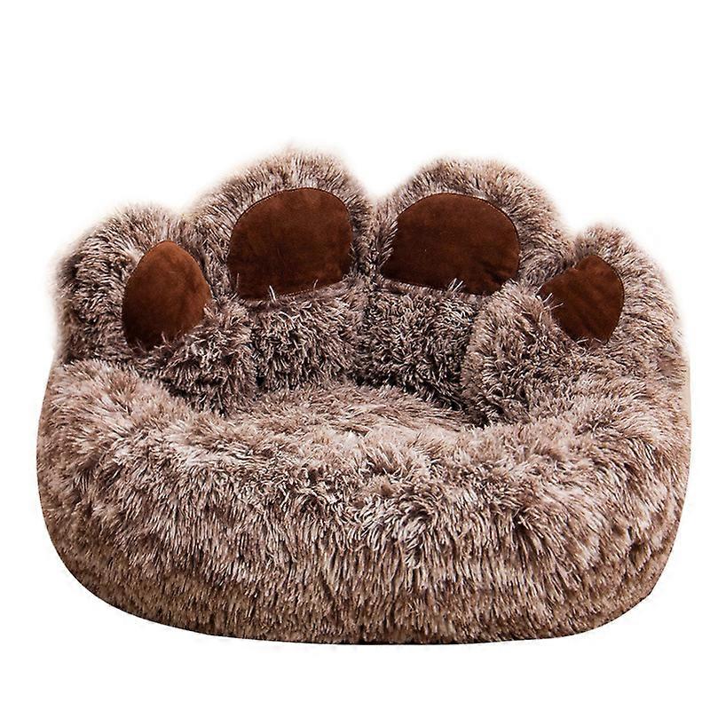 Creative and cute bear paw semi-enclosed cat house, cat and dog bed, self-heating cat tent cave, temperature-locking and warm four-season dog kennel m