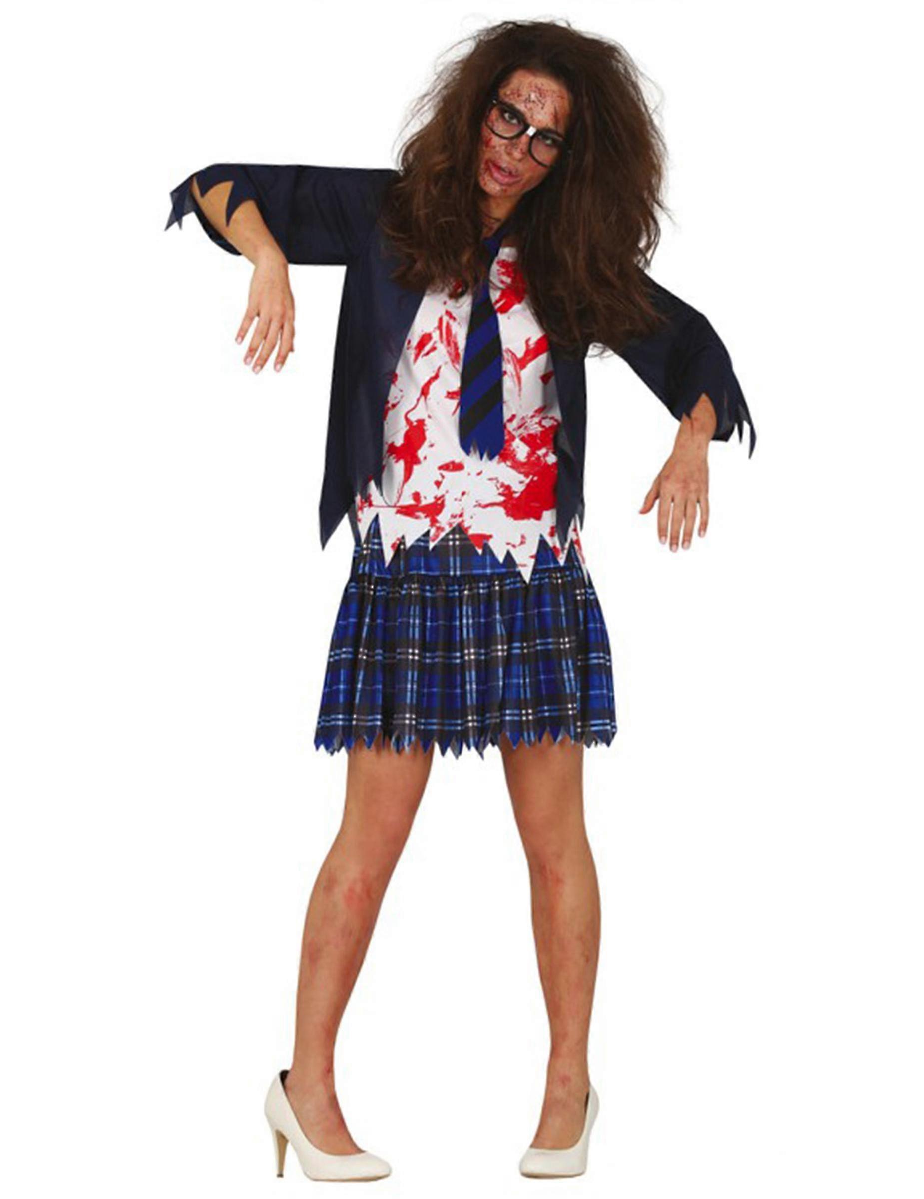 Dguisement colière zombie bleue femme