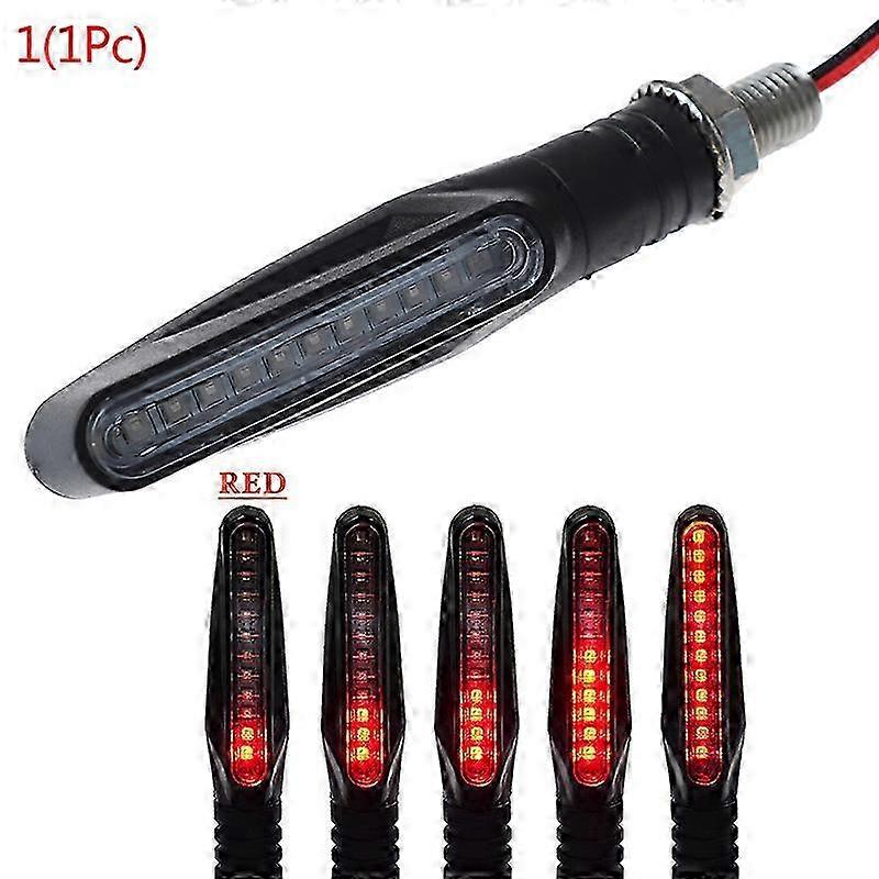 1pc Universal 12v Led Motorcycle Turn Signals Indicator Light Flowing Water Blinker Flashing Indicator