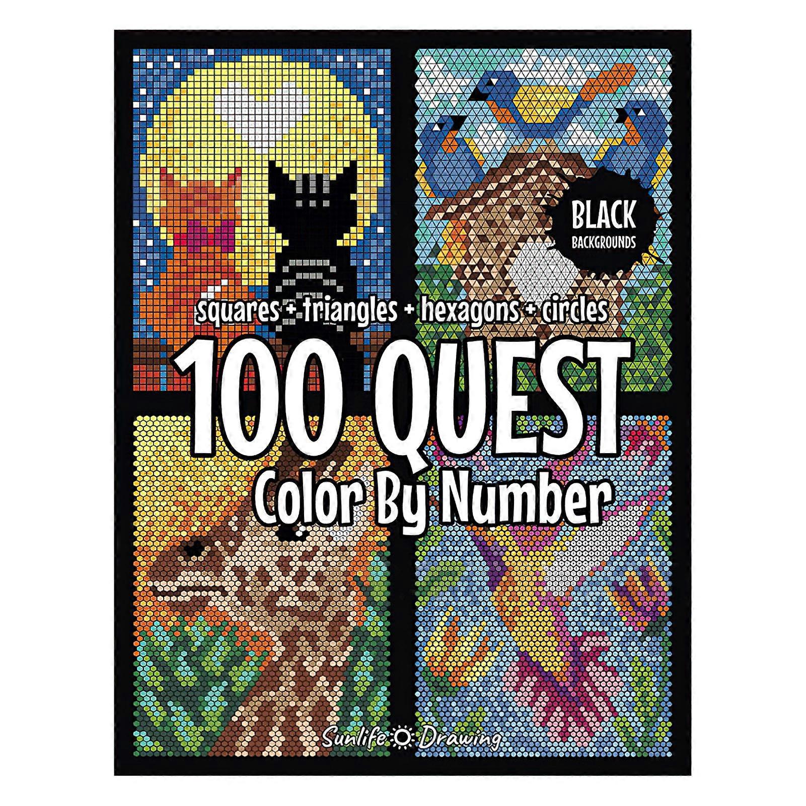 100-QUEST Color-Quest Activity Books for Adults Innovative Puzzle Coloring Books for Grown Ups