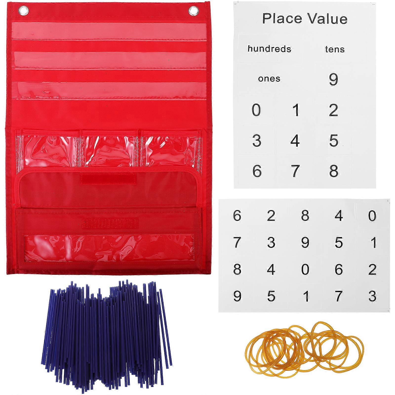 1 Set Pocket Chart Classroom Portable Counting Pocket Chart Numbered Pocket Chart