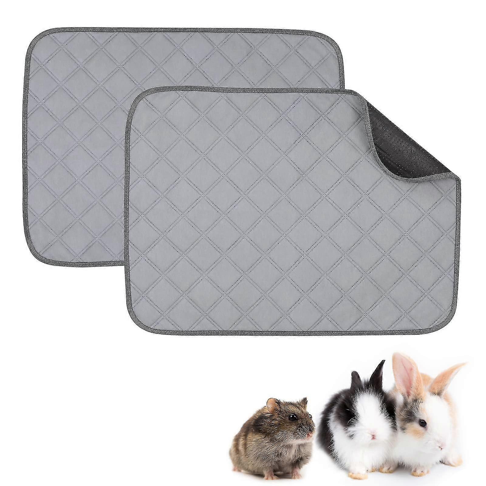 2 Pcs Non-slip Waterproof Washable Fleece Pads For Guinea Pig | Guinea Pig Bedding | Pee Mat For Pets - 60 X 45 Cm