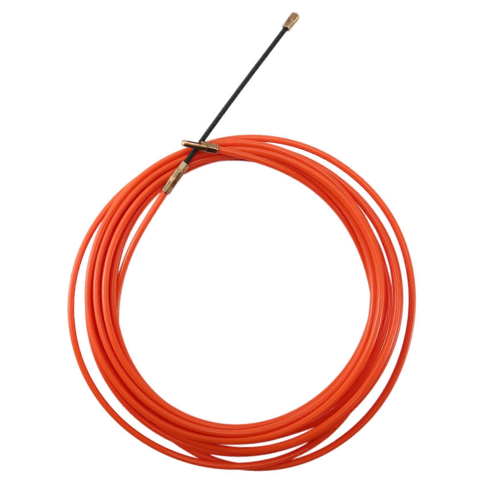 4Mm 5 Meter Orange Guide Device Nylon Electric Cable Push Pullers Duct Snake Rodder Fish Tape Wire