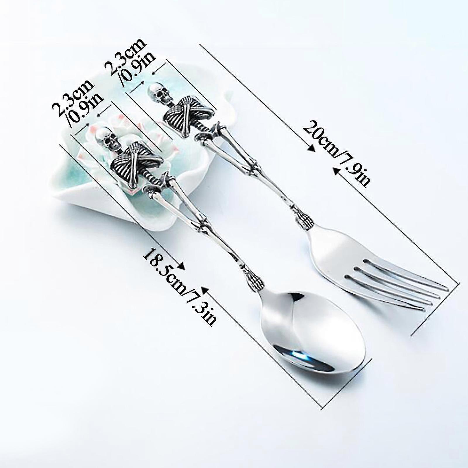 creative titanium steel skeleton fork spoon fork spoon western tableware
