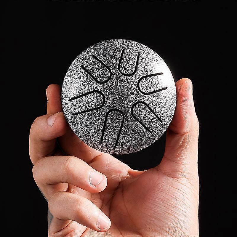 Steel Tongue Drum 3 inch 6 Notes, Mini Hand Drums Musical Percussion Instrument with Drumstick and Music Book