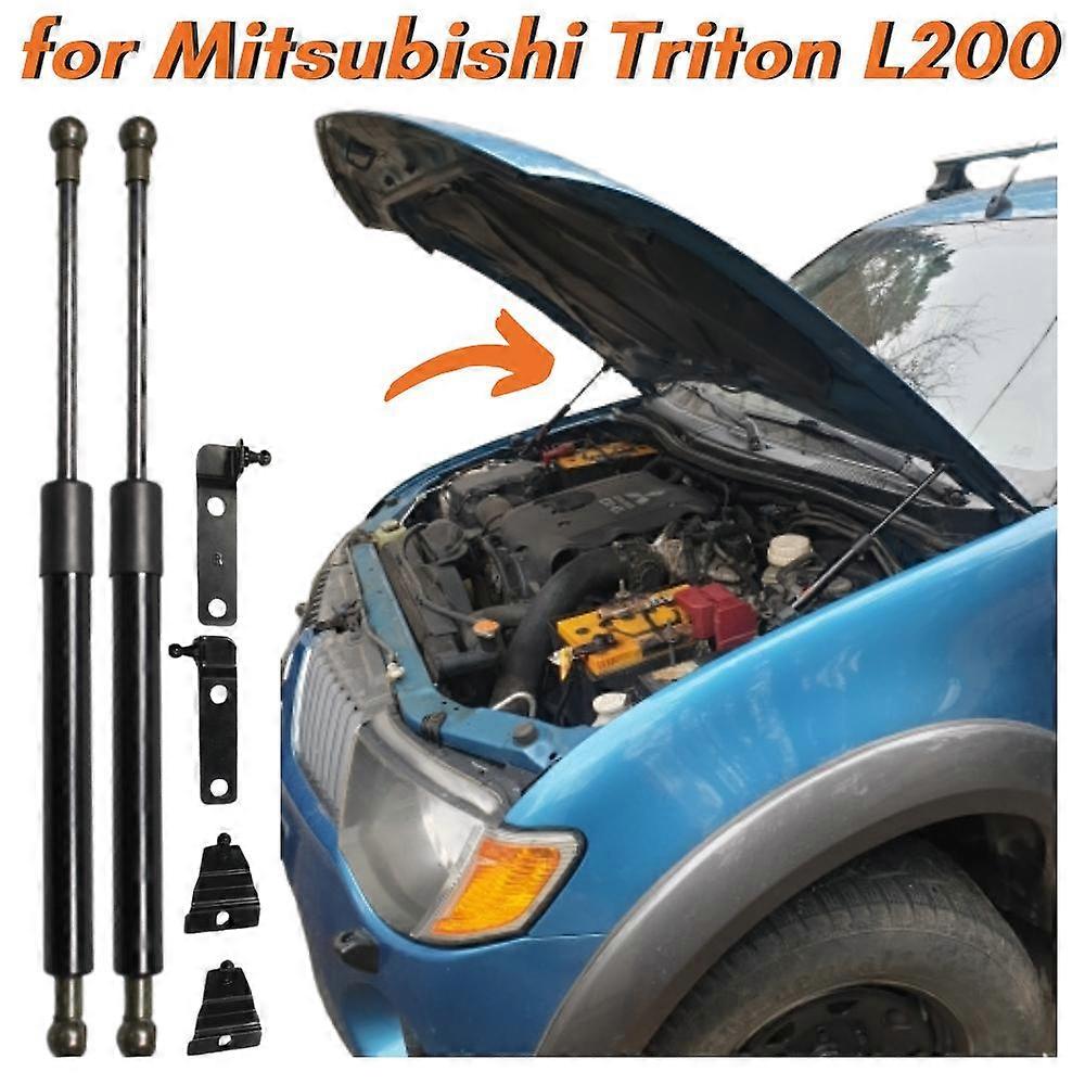 Qty(2) for Mitsubishi Triton L200 Strada Hunter 2005-2014 4X4 Front Hood Bonnet Gas Struts Lift
