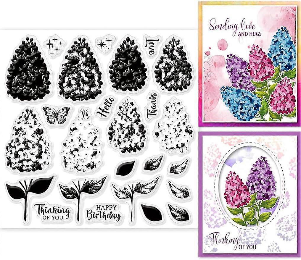 1Sheet Lilac Layered Silicone Clear Stamps