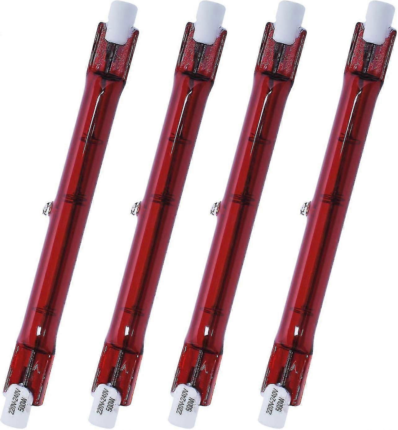 500 Watt Ruby Compatible With Heatmaster R7 Halogen Heater Bulb For Garden Heater - Pack Of 4-Good