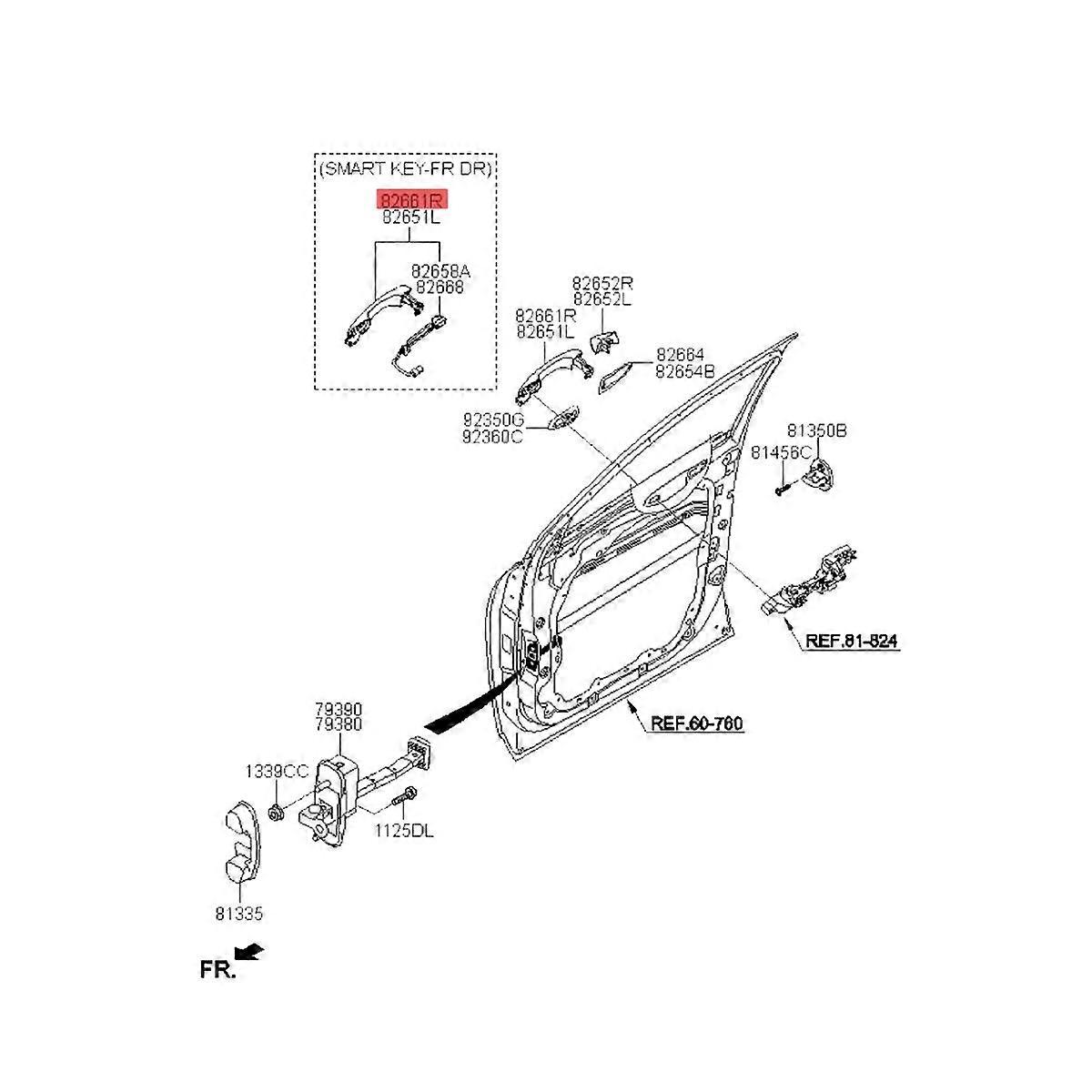 82651-C5710 Left Front Inductive Exterior Door Handle Have Button for Sorento 2015-2018 Chrome Catc