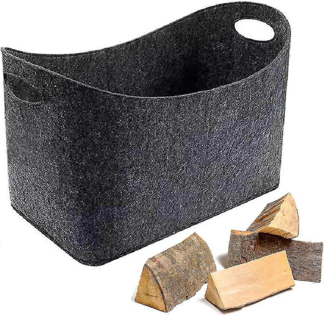 2024,filt Bag Handlekurv Trekurv Stor multifunksjonell filtkurv Handlepose Vedkurv Sammenleggbar vedpose Handlepose 55x40x30cm