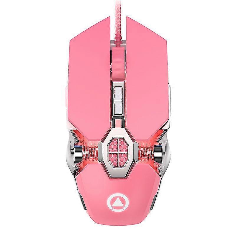 pink gaming mouse for computer, wired mice with backlight
