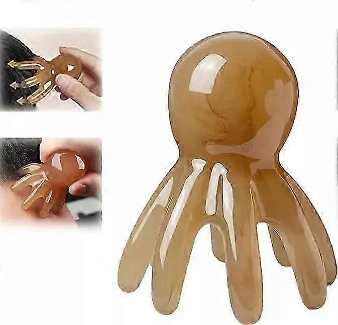 Beeswax Resin Octopus Comb Massage Hair Care Head Dredging Meridian Comb Massage Soft Silicone Brush Head Is Small And Portable
