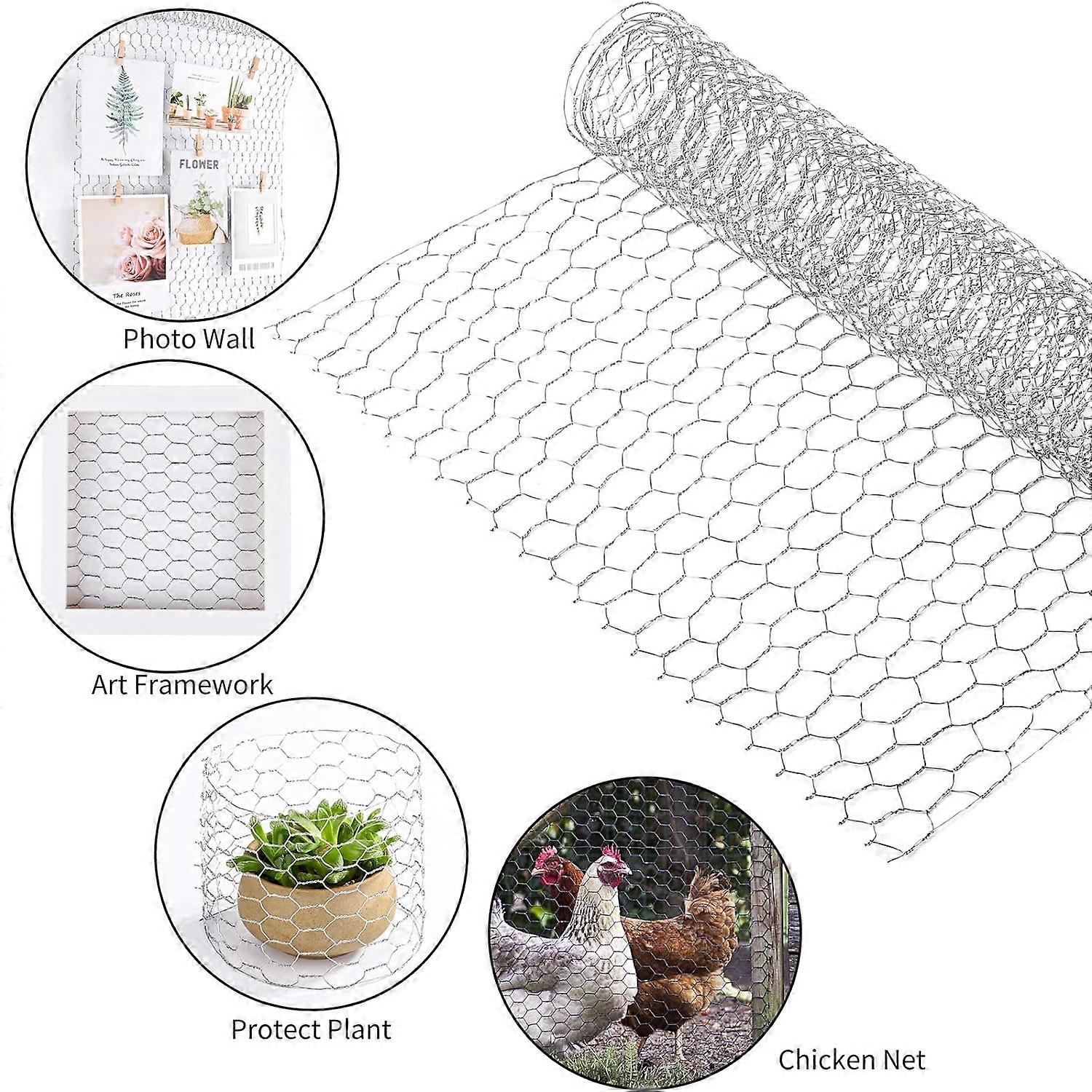 1/5M Chicken Iron Wire Mesh Animal Fence Net Hexagonal Netting Fencing Cages Aviary Fence for DIY Craft Home Garden Supplies