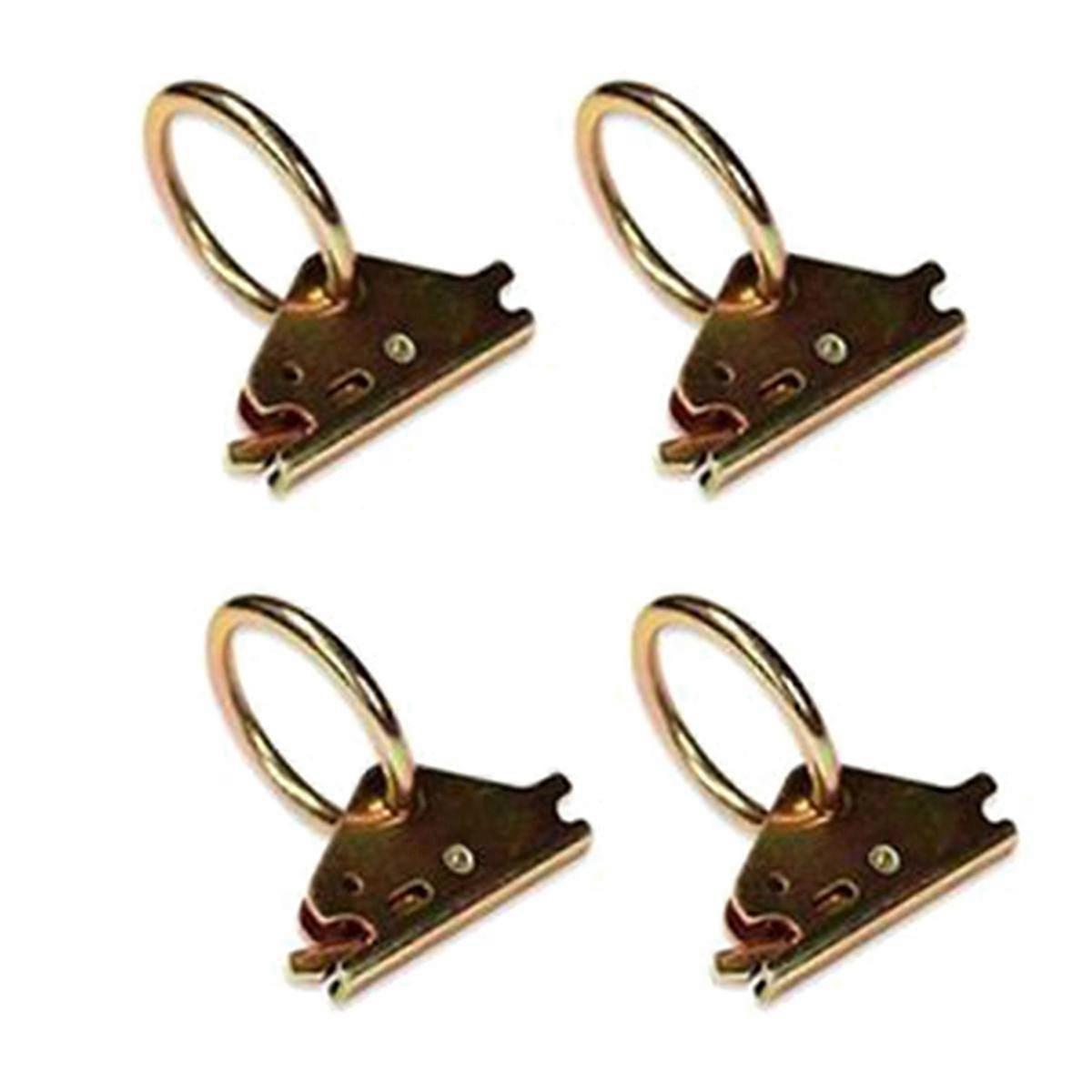 4 Packs Steel E-Track O-Ring Tie-Down Anchors for E-Track Tie-Down System Secure Cargo in Enclosed Flatbed Trailers