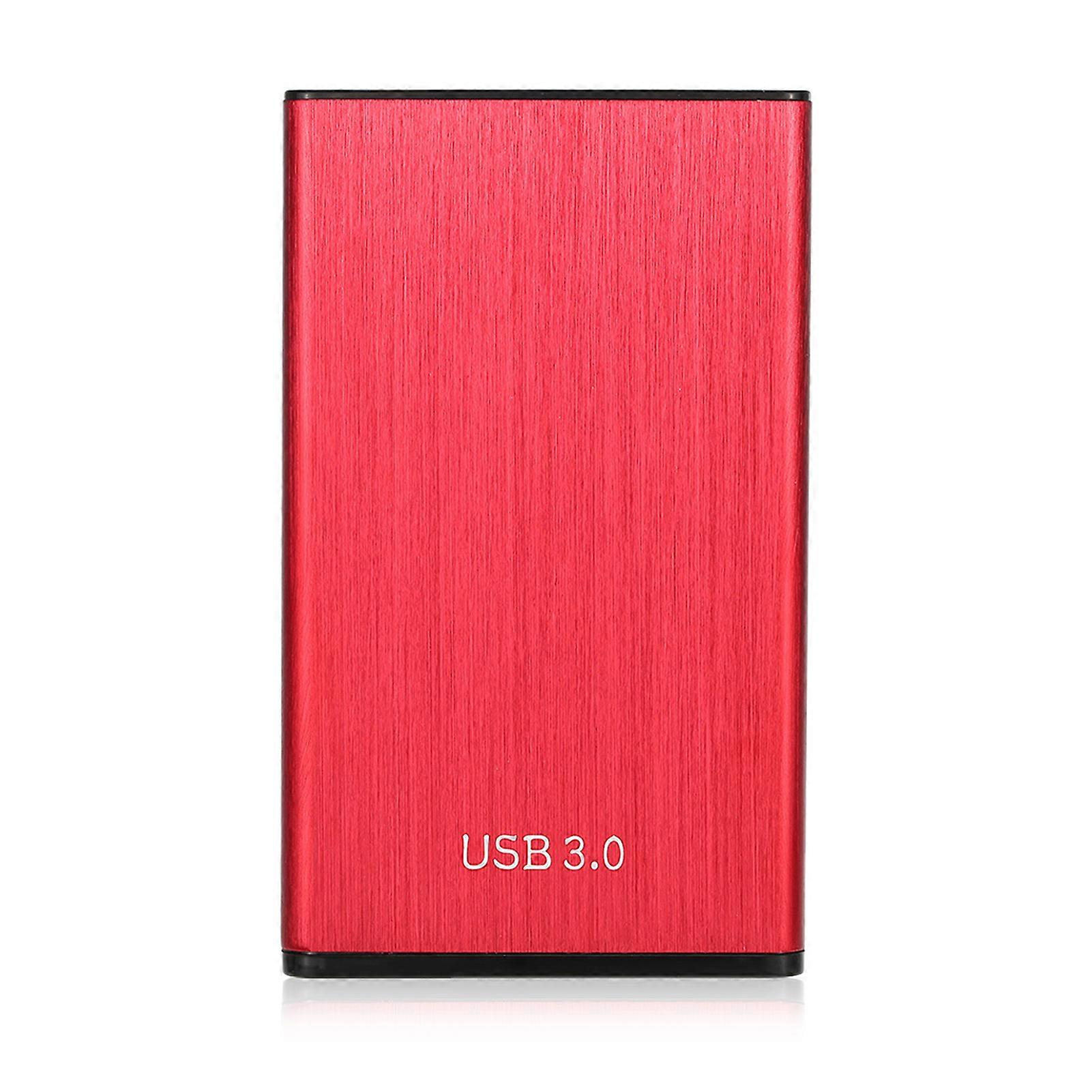 6Gbps 2.5'' SATA to USB3.0 SSD HDD Case High-speed Hard Disk Enclosure Aluminum Alloy HDD Caddy with USB Cable Red