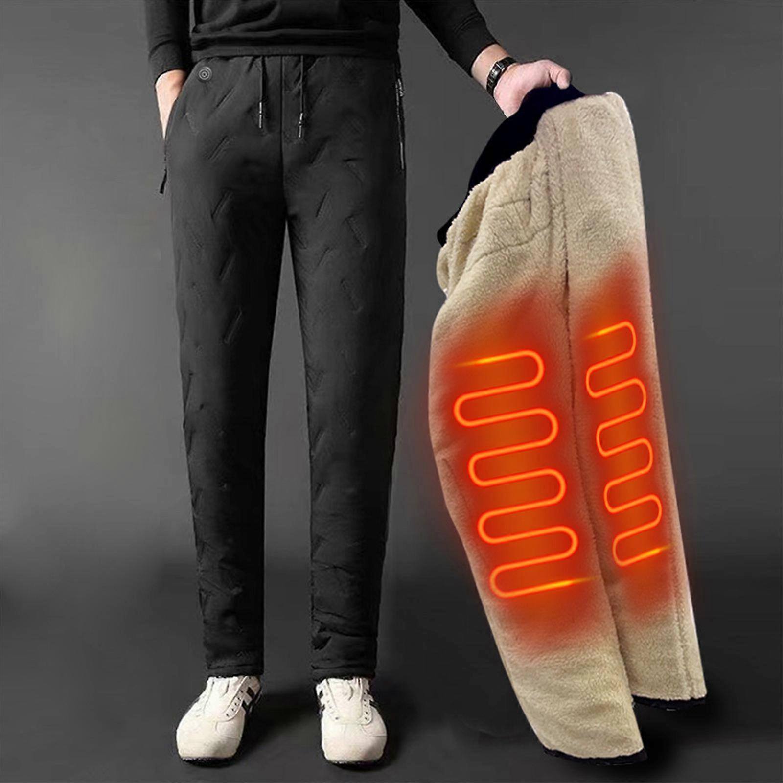 10 Heating Areas Heated Pants For Men, Heated Pants With Fleece , Lightweight USB Electric Heated Pants With 3 Heating Level (Battery Pack Not Include