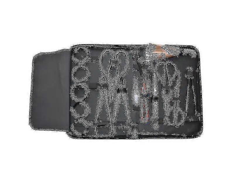 16pcsガーデン盆栽ツールセットカーボンスチールキットカッターはさみナイロンケース付き