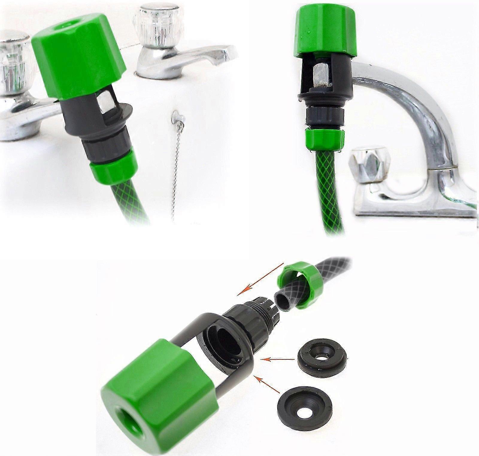 Universal Faucet To Garden Hose Fitting Mixer Kitchen Faucet Adapter (2 Pieces - Green)