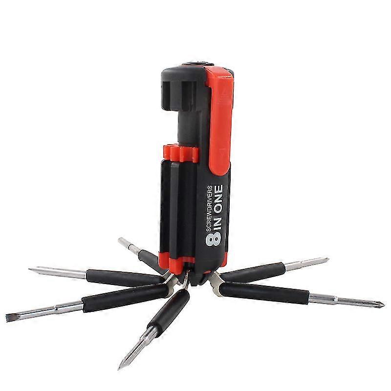 Tools Multifunction Screwdriver 8 In 1, Black And Red Needles